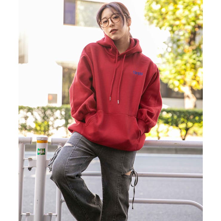 バックラビット×ロゴ刺繍》レディース 裏起毛 プルパーカー[品番