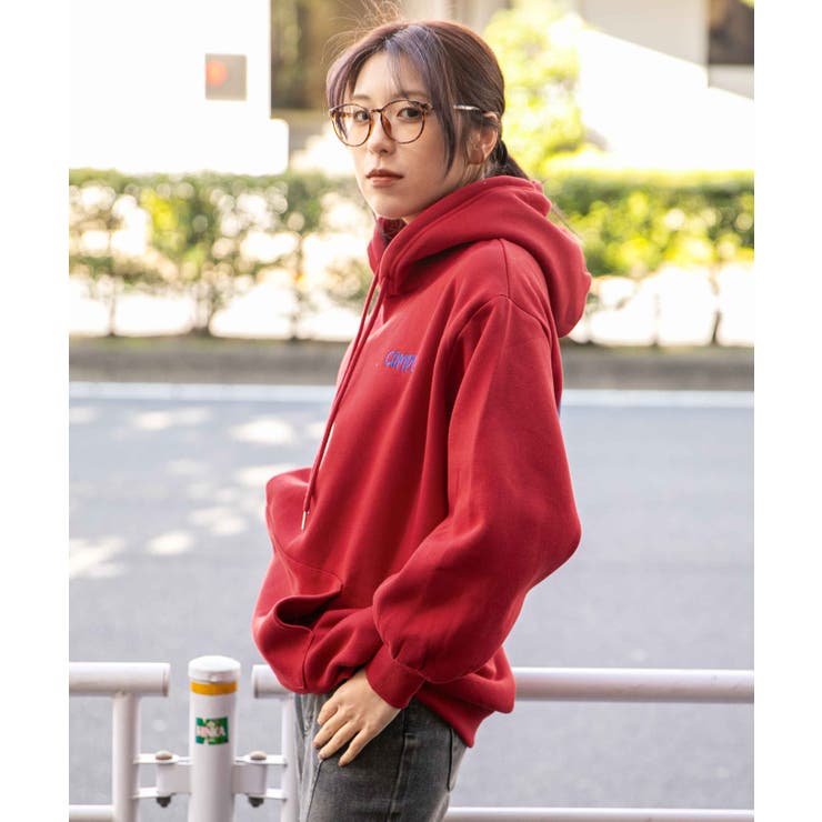 バックラビット×ロゴ刺繍》レディース 裏起毛 プルパーカー[品番