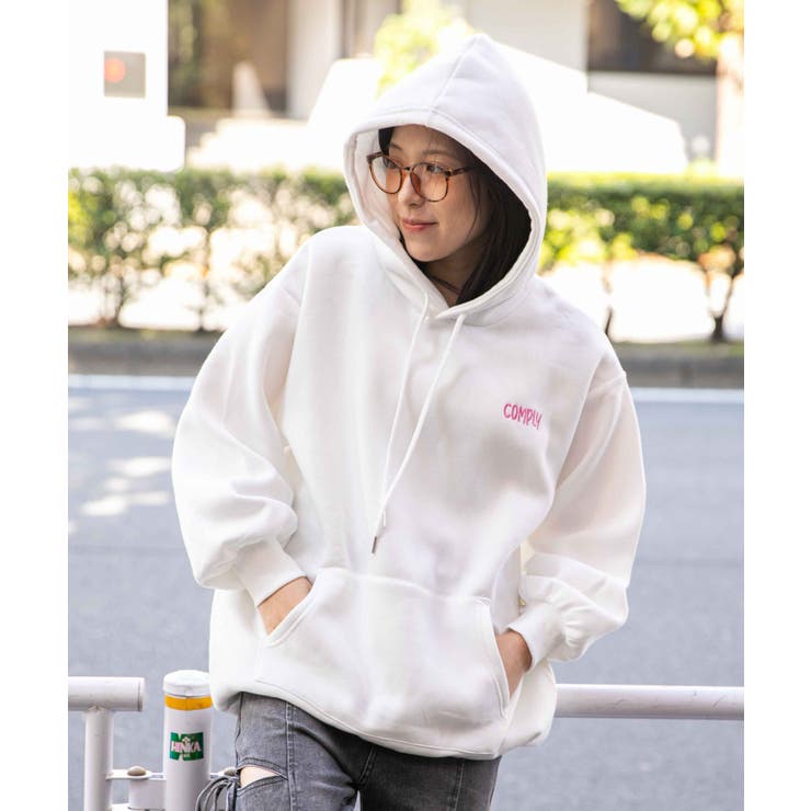 バックラビット×ロゴ刺繍》レディース 裏起毛 プルパーカー[品番