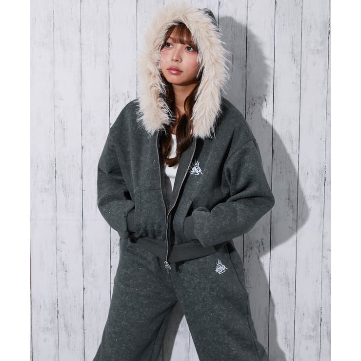 裏起毛 ジップパーカー バックシルエット可愛く | GORGE  | 詳細画像13 