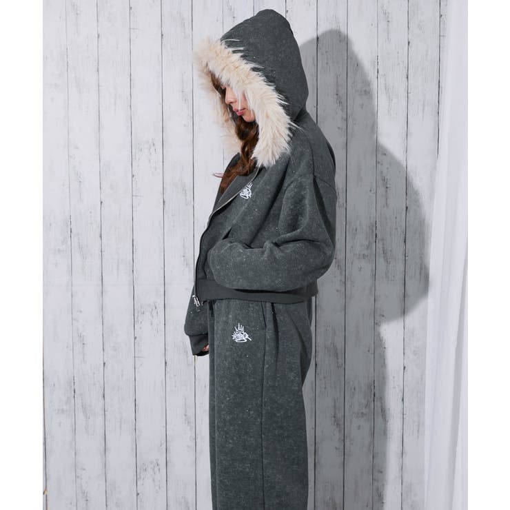 裏起毛 ジップパーカー バックシルエット可愛く | GORGE  | 詳細画像15 