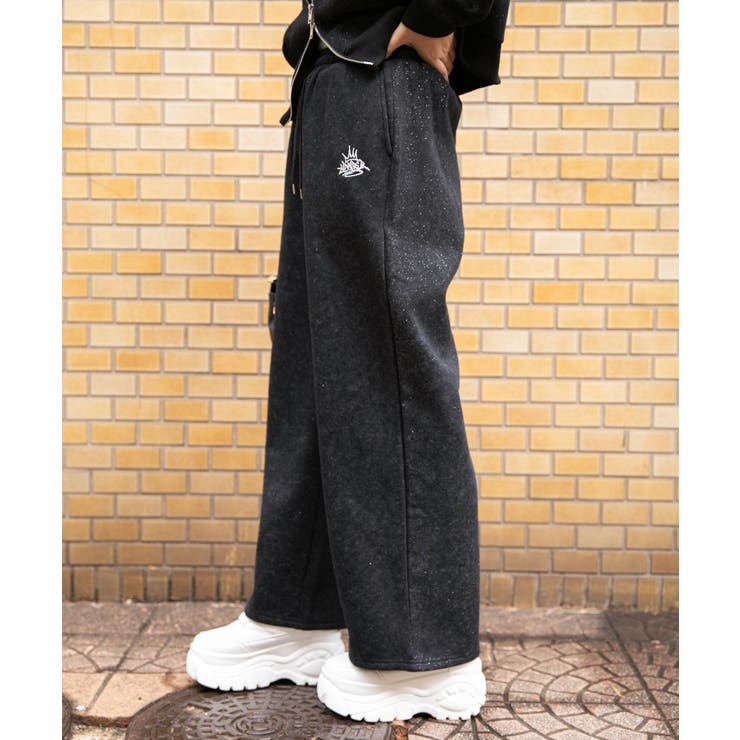 《ラメきらっと》裏起毛 ワイドスウェットパンツ 体型カバー 楽ちん 春秋冬 | GORGE  | 詳細画像7 