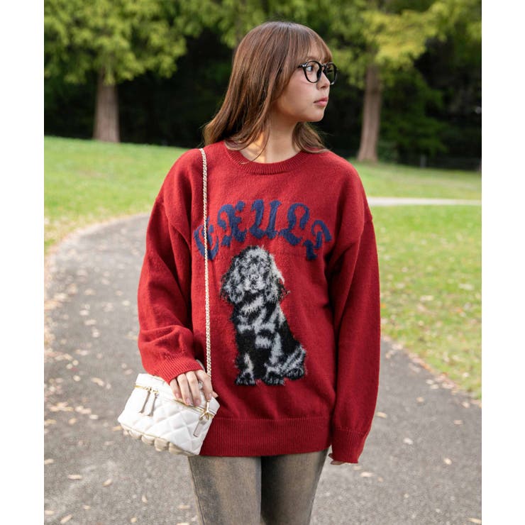 《ＢＩＧ ＤＯＧジャカード》レディース ニットプルオーバー 主役デザイン 秋冬 | GORGE  | 詳細画像7 