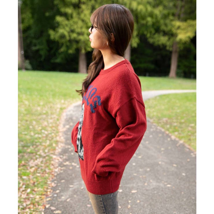 《ＢＩＧ ＤＯＧジャカード》レディース ニットプルオーバー 主役デザイン 秋冬 | GORGE  | 詳細画像8 