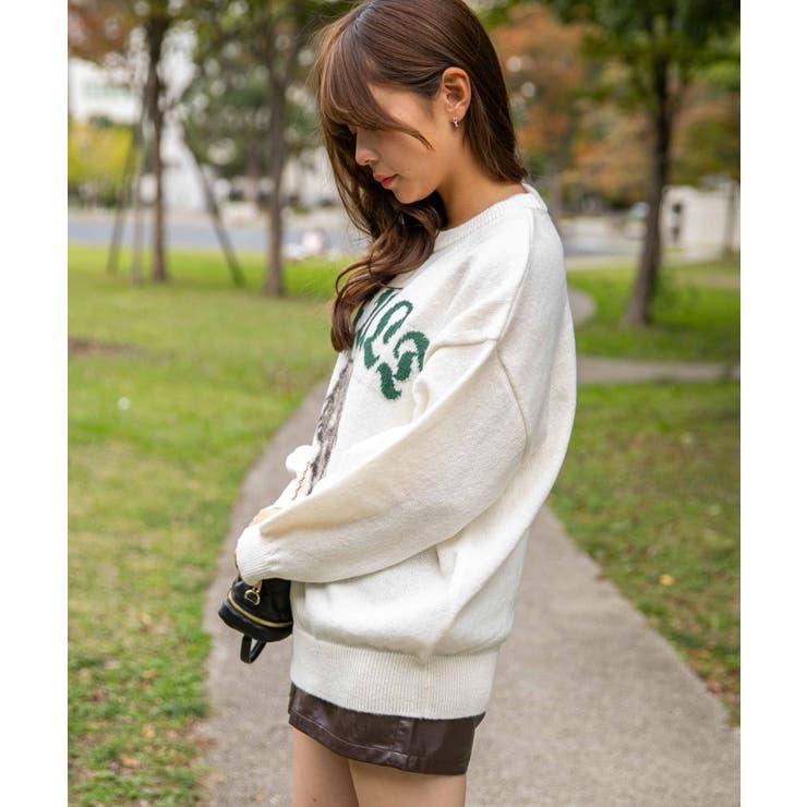 《ＢＩＧ ＤＯＧジャカード》レディース ニットプルオーバー 主役デザイン 秋冬 | GORGE  | 詳細画像2 