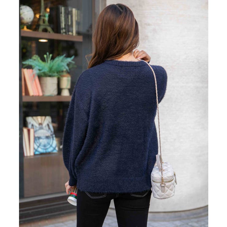 《ふわモコ質感×メガネわんこ柄》大人可愛い遊び心ニット シュナウザー | GORGE  | 詳細画像9 