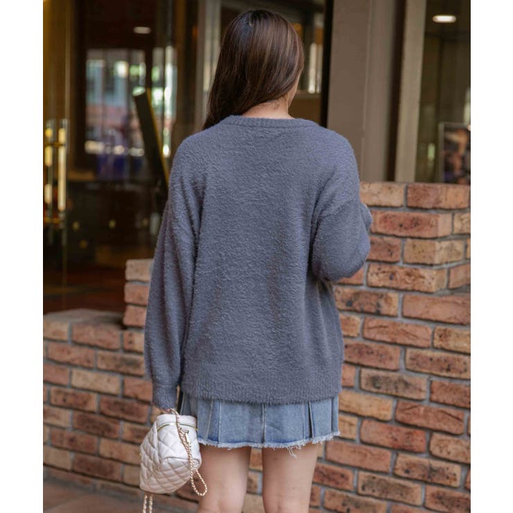 《ふわモコ質感×メガネわんこ柄》大人可愛い遊び心ニット シュナウザー | GORGE  | 詳細画像3 