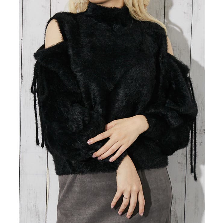 《肩あき×フェザーニット》レディース 長袖トップス ふわもこ フェミニン 秋冬 | GORGE  | 詳細画像5 