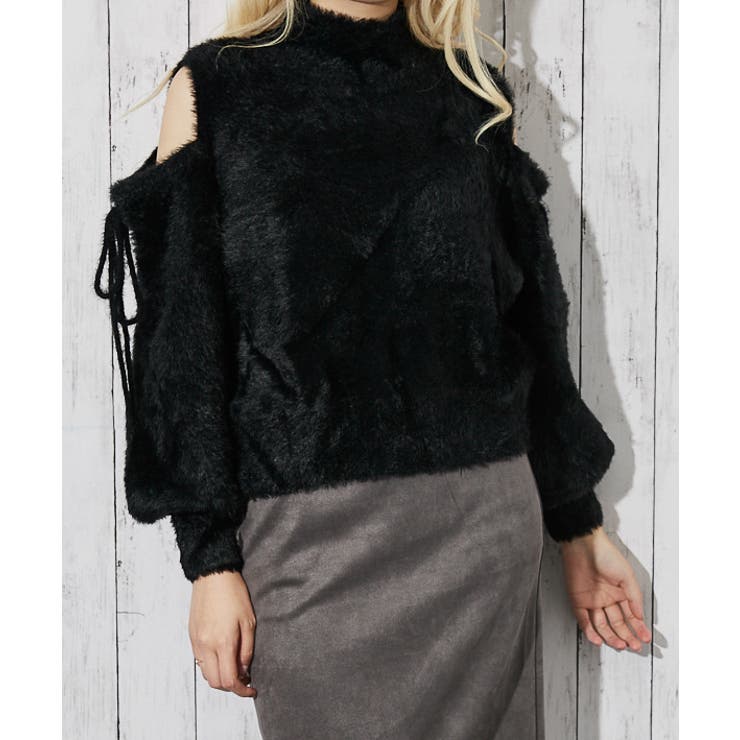 《肩あき×フェザーニット》レディース 長袖トップス ふわもこ フェミニン 秋冬 | GORGE  | 詳細画像6 