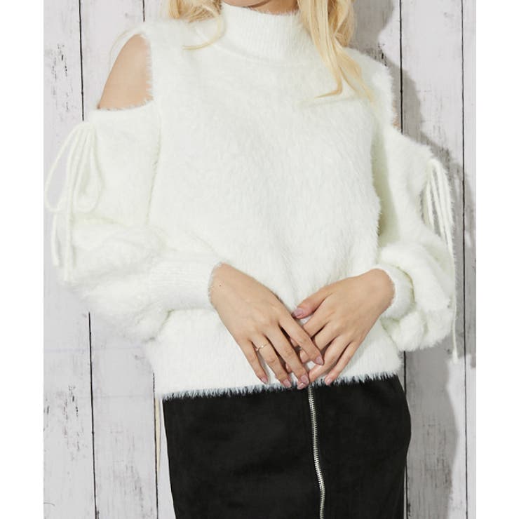 《肩あき×フェザーニット》レディース 長袖トップス ふわもこ フェミニン 秋冬 | GORGE  | 詳細画像9 