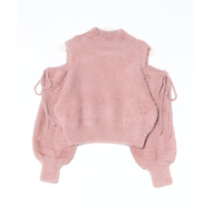 肩あき×フェザーニット》レディース 長袖トップス ふわもこ