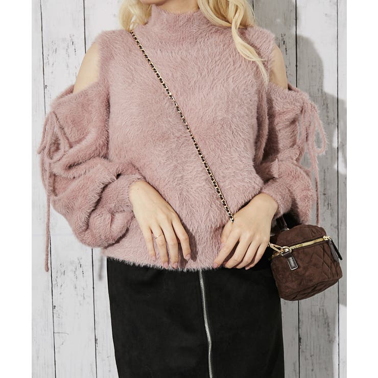 《肩あき×フェザーニット》レディース 長袖トップス ふわもこ フェミニン 秋冬 | GORGE  | 詳細画像1 