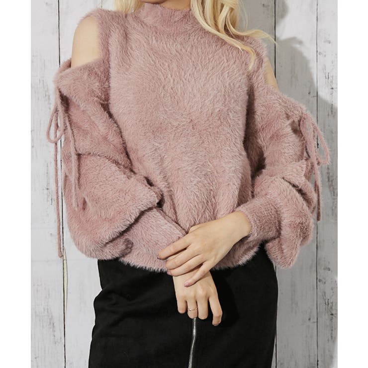 《肩あき×フェザーニット》レディース 長袖トップス ふわもこ フェミニン 秋冬 | GORGE  | 詳細画像2 