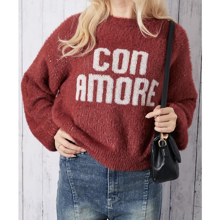 ボルドー | 《ふわもこロゴ映え 》レディース フェザーニット | GORGE 