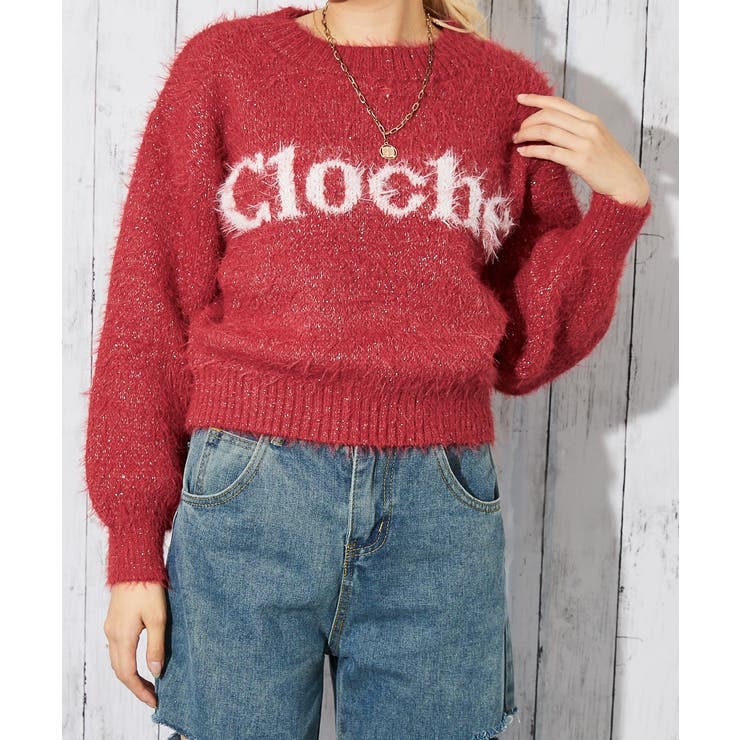 《ラメ×ふわもこ映え☆》レディース ロゴ フェザーニット セーター 冬コーデ | GORGE  | 詳細画像6 