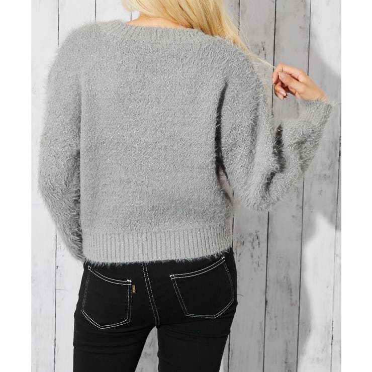 《ラメ×ふわもこ映え☆》レディース ロゴ フェザーニット セーター 冬コーデ | GORGE  | 詳細画像12 