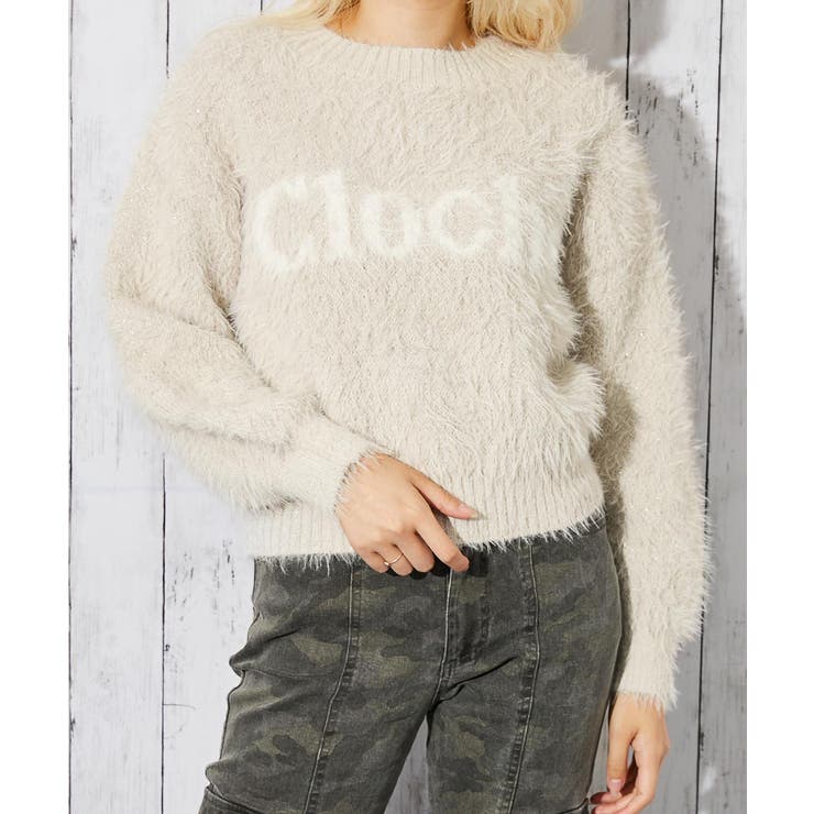 《ラメ×ふわもこ映え☆》レディース ロゴ フェザーニット セーター 冬コーデ | GORGE  | 詳細画像1 