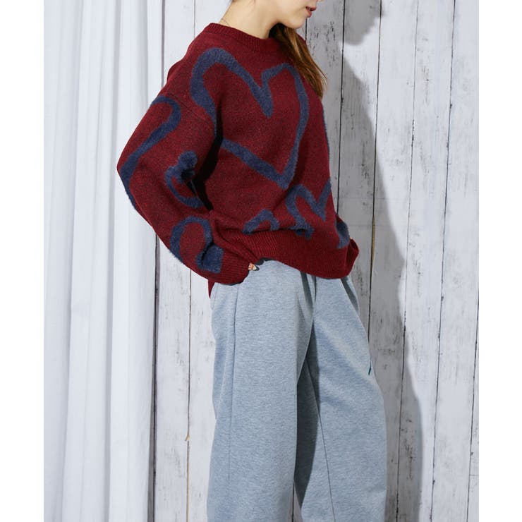 《ハートライン×起毛タッチ》レディース ニットプルオーバー ゆるシルエット | GORGE  | 詳細画像8 