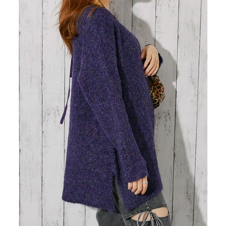 《バックリボン×ブークレ》レディース チュニックニット ふんわり長丈 秋冬 | GORGE  | 詳細画像7 