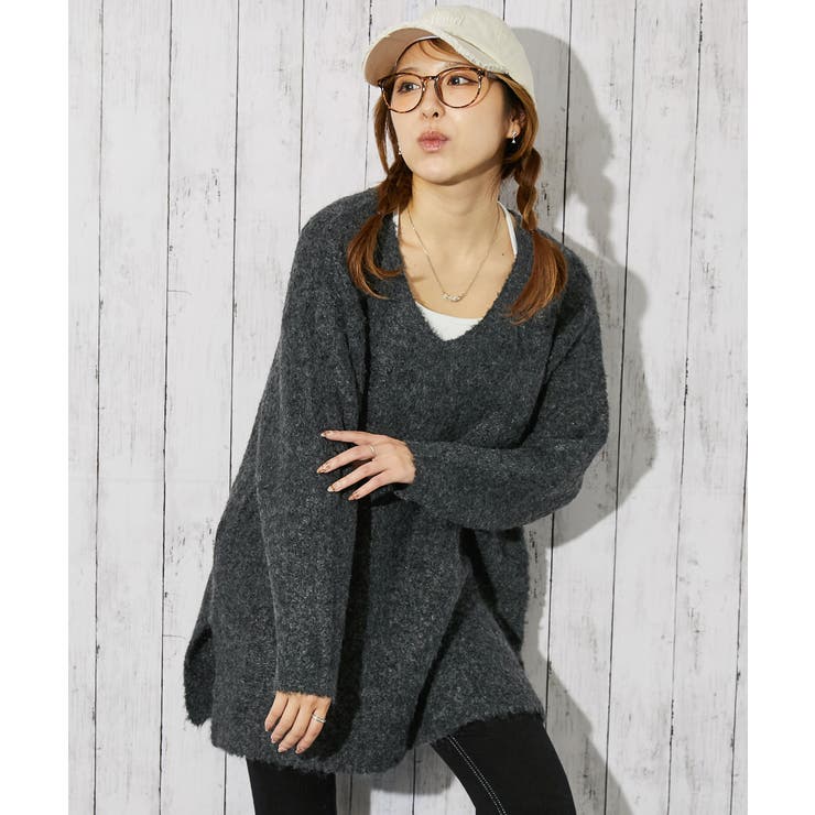 《バックリボン×ブークレ》レディース チュニックニット ふんわり長丈 秋冬 | GORGE  | 詳細画像10 