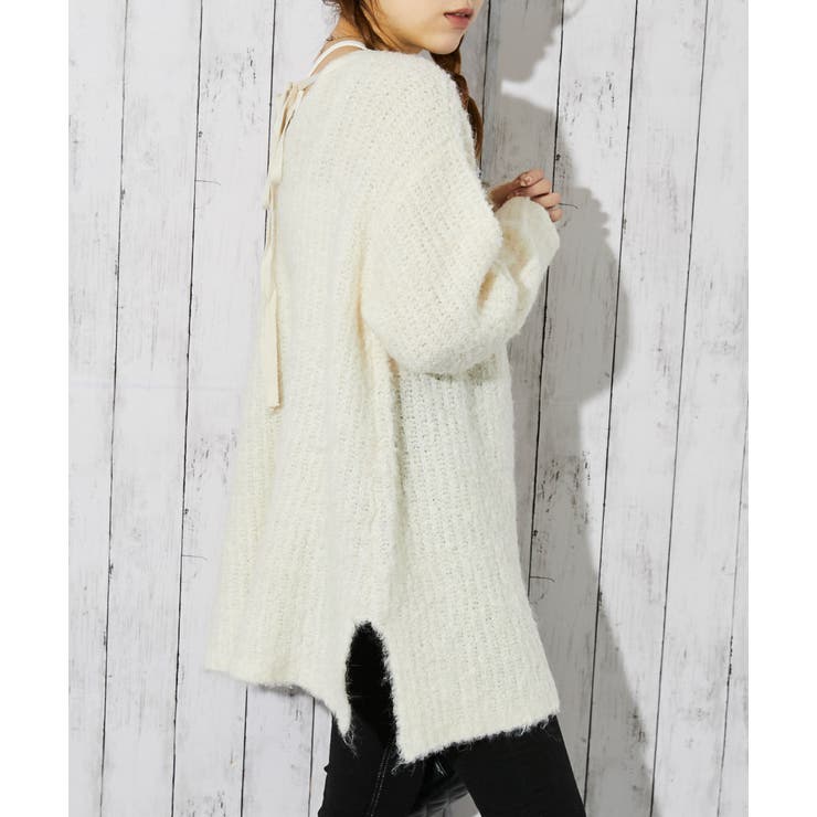 《バックリボン×ブークレ》レディース チュニックニット ふんわり長丈 秋冬 | GORGE  | 詳細画像19 