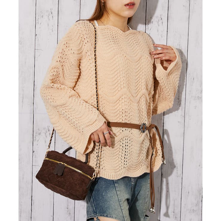 《透かし編み×細ベルト付き》レディース ニット トップス | GORGE  | 詳細画像10 