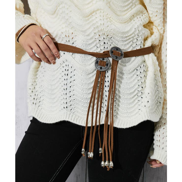 《透かし編み×細ベルト付き》レディース ニット トップス | GORGE  | 詳細画像4 