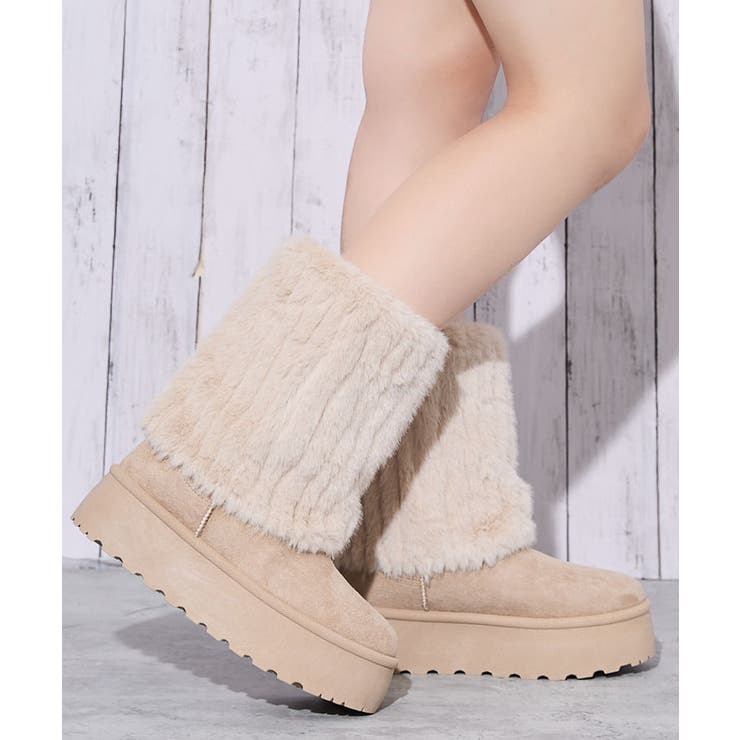 レディース フェイクムートンブーツ ロング丈[品番：GORW0010446