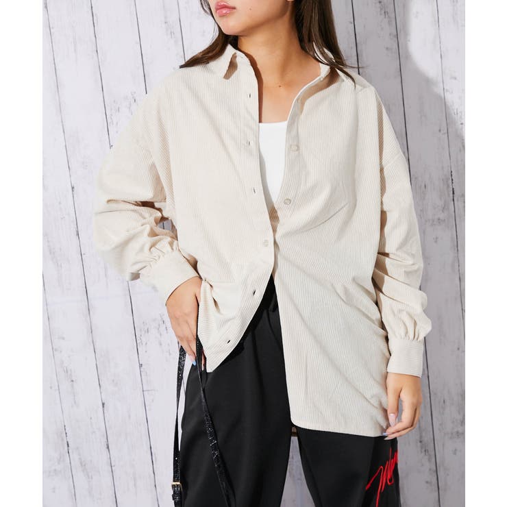アイボリー | レディース コーデュロイ ビッグシャツ | GORGE 