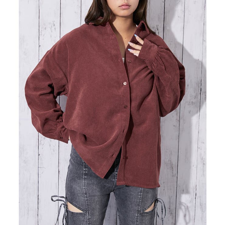 ボルドー | レディース コーデュロイ ビッグシャツ | GORGE 