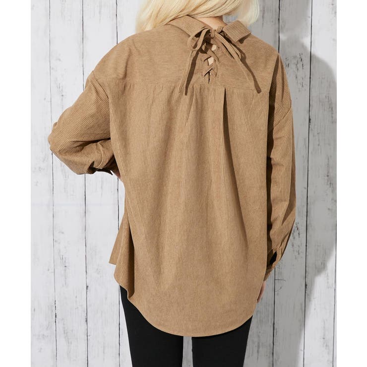 《後ろレースアップ》レディース コーデュロイ シャツ ゆったりシルエット 秋冬 | GORGE  | 詳細画像10 