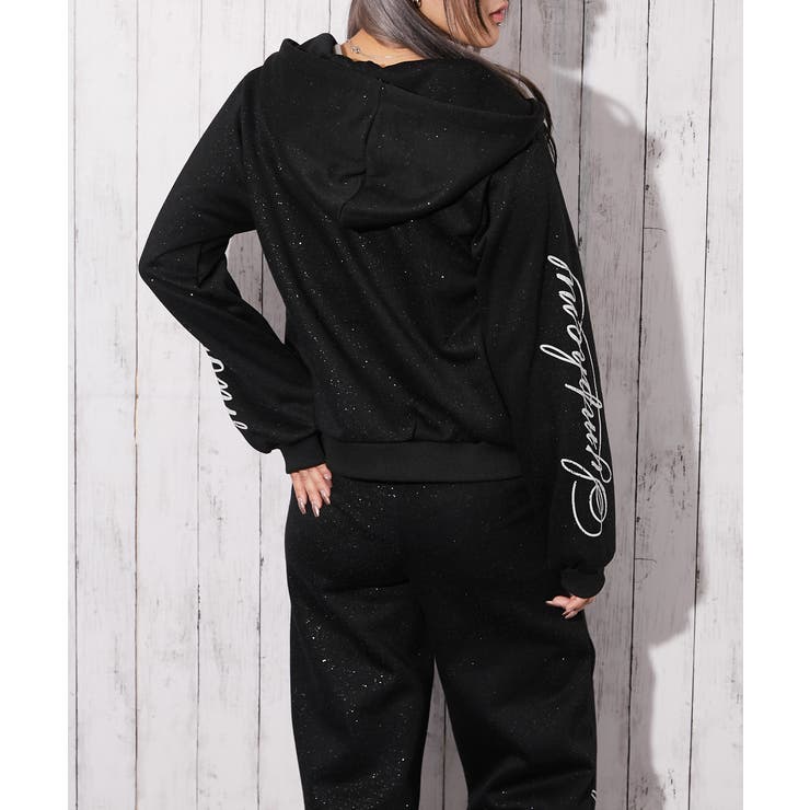 英字ロゴ×裏起毛》セットアップ対応◎ジップパーカー[品番