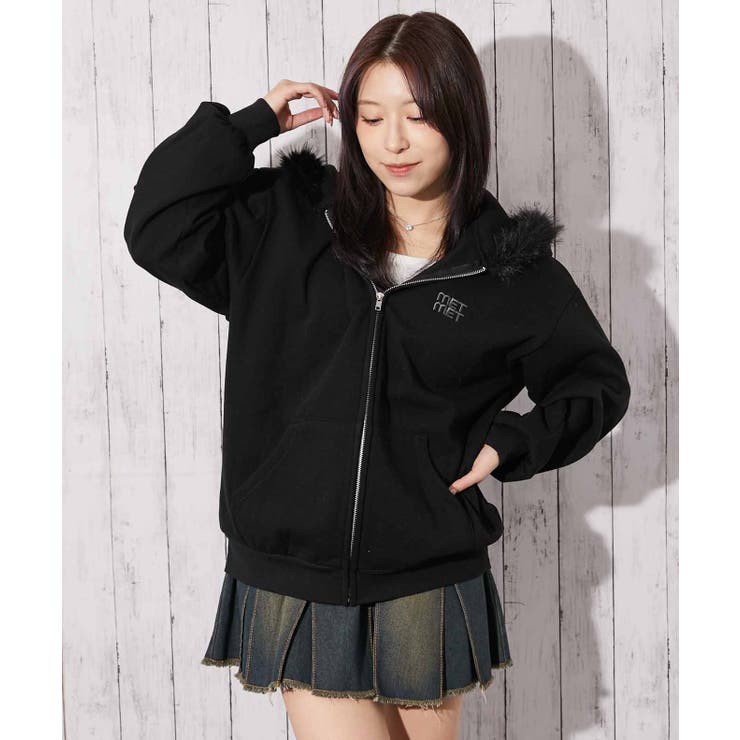 《ファーフード×裏起毛》レディース ジップパーカー カジュアル 秋冬 | GORGE  | 詳細画像7 