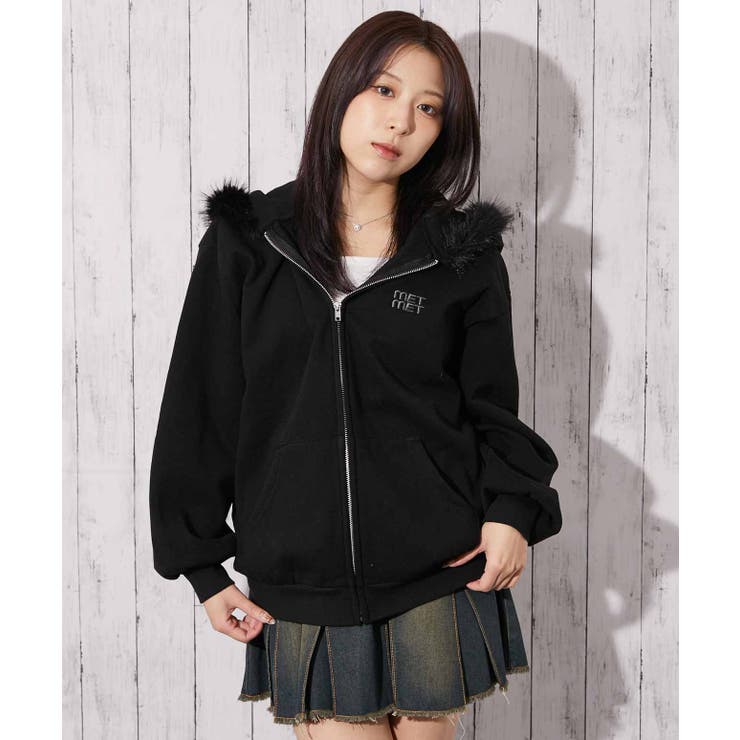 ブラック | 《ファーフード×裏起毛》レディース ジップパーカー カジュアル 秋冬 | GORGE 