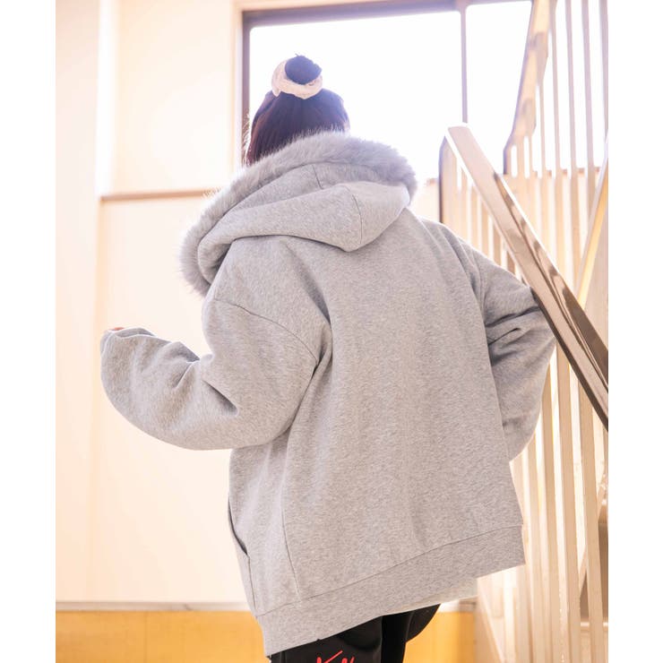 《ファーフード×裏起毛》レディース ジップパーカー カジュアル 秋冬 | GORGE  | 詳細画像3 