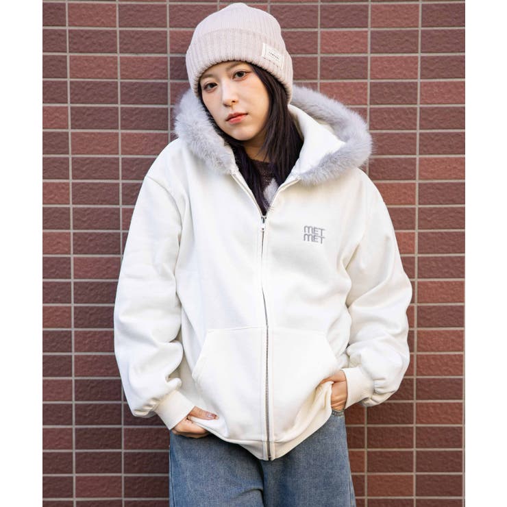 《ファーフード×裏起毛》レディース ジップパーカー カジュアル 秋冬 | GORGE  | 詳細画像4 