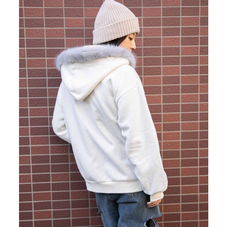 《ファーフード×裏起毛》レディース ジップパーカー カジュアル 秋冬 | GORGE  | 詳細画像6 