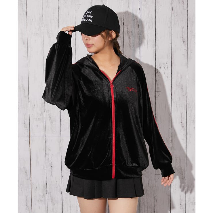 《ベロア×ドラゴン刺繍》サイドラインジップパーカー | GORGE  | 詳細画像7 