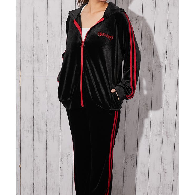 《ベロア×ドラゴン刺繍》サイドラインジップパーカー | GORGE  | 詳細画像10 