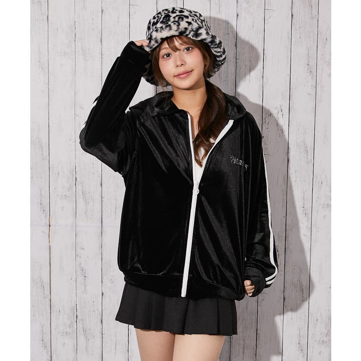 《ベロア×ドラゴン刺繍》サイドラインジップパーカー | GORGE  | 詳細画像13 