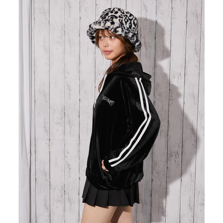 《ベロア×ドラゴン刺繍》サイドラインジップパーカー | GORGE  | 詳細画像14 