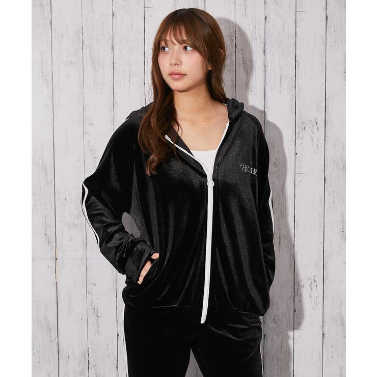 《ベロア×ドラゴン刺繍》サイドラインジップパーカー | GORGE  | 詳細画像16 