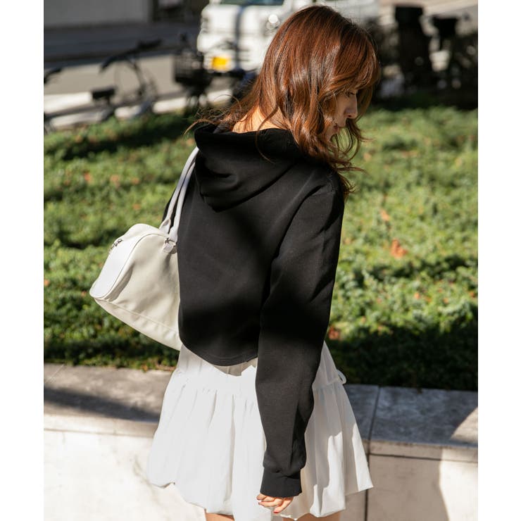 《スプレー風ロゴ×裾ギャザー》フード付きパーカー／秋冬春 | GORGE  | 詳細画像3 