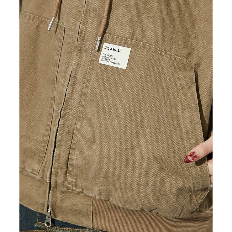 《ツイル素材×ビッグフード》フード付きＺＩＰジャケット／秋冬春／全３色 | GORGE  | 詳細画像3 