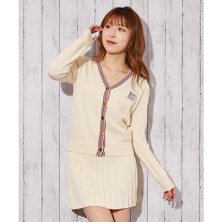 アイボリー | 《配色ライン》ニットセットアップ／秋冬春／全３色 | GORGE 