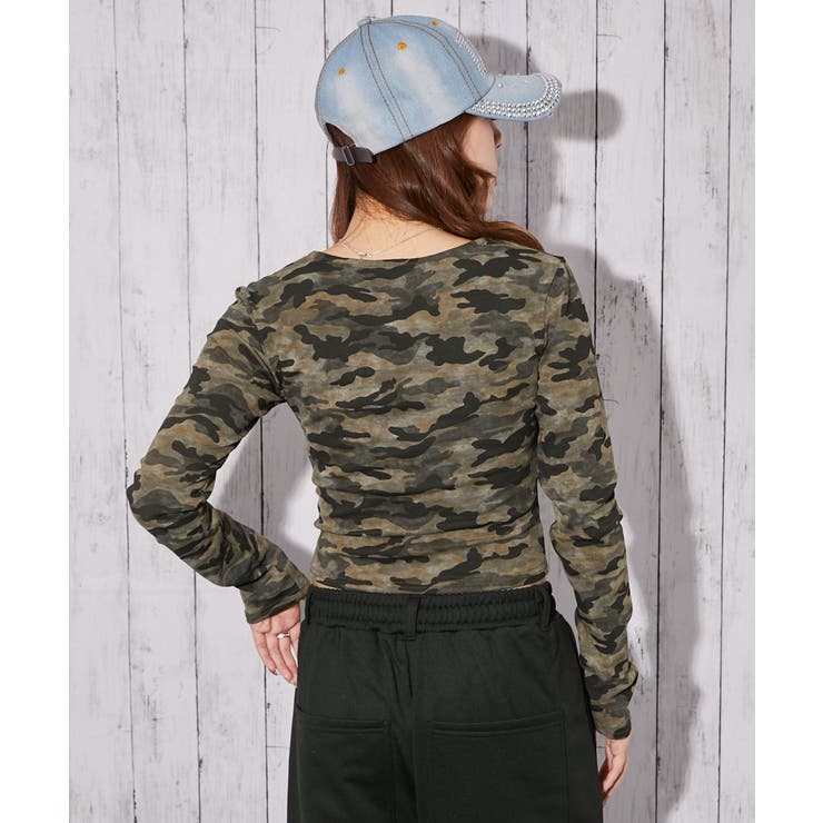 《編み上げ×迷彩柄》レースアップトップス／秋冬春 | GORGE  | 詳細画像4 