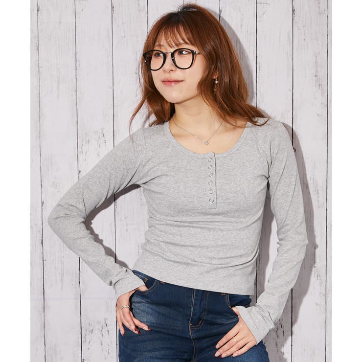 グレー | 《ヘンリーネック仕様》カットソー／春秋／全３色 | GORGE 