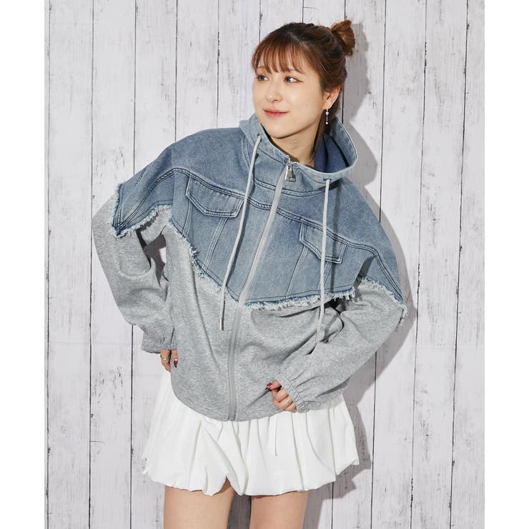 《デニム切り替え×フード付き》ブルゾン／秋冬春／全２色 | GORGE  | 詳細画像8 