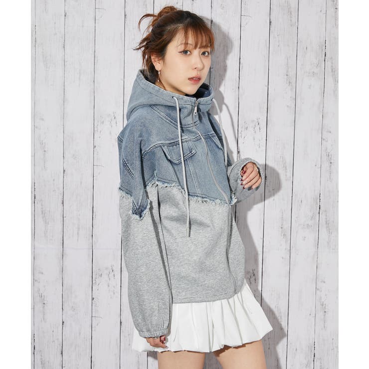 《デニム切り替え×フード付き》ブルゾン／秋冬春／全２色 | GORGE  | 詳細画像9 