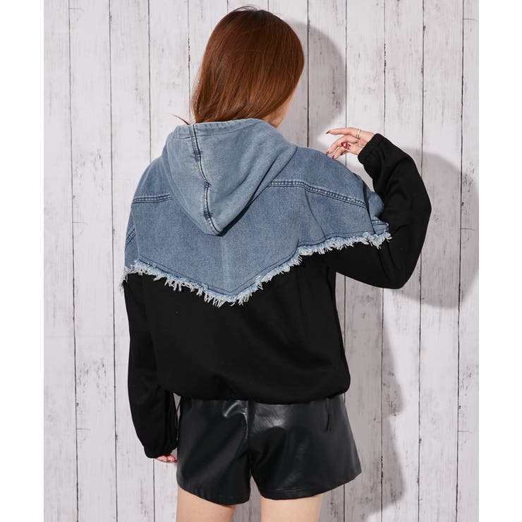 《デニム切り替え×フード付き》ブルゾン／秋冬春／全２色 | GORGE  | 詳細画像4 